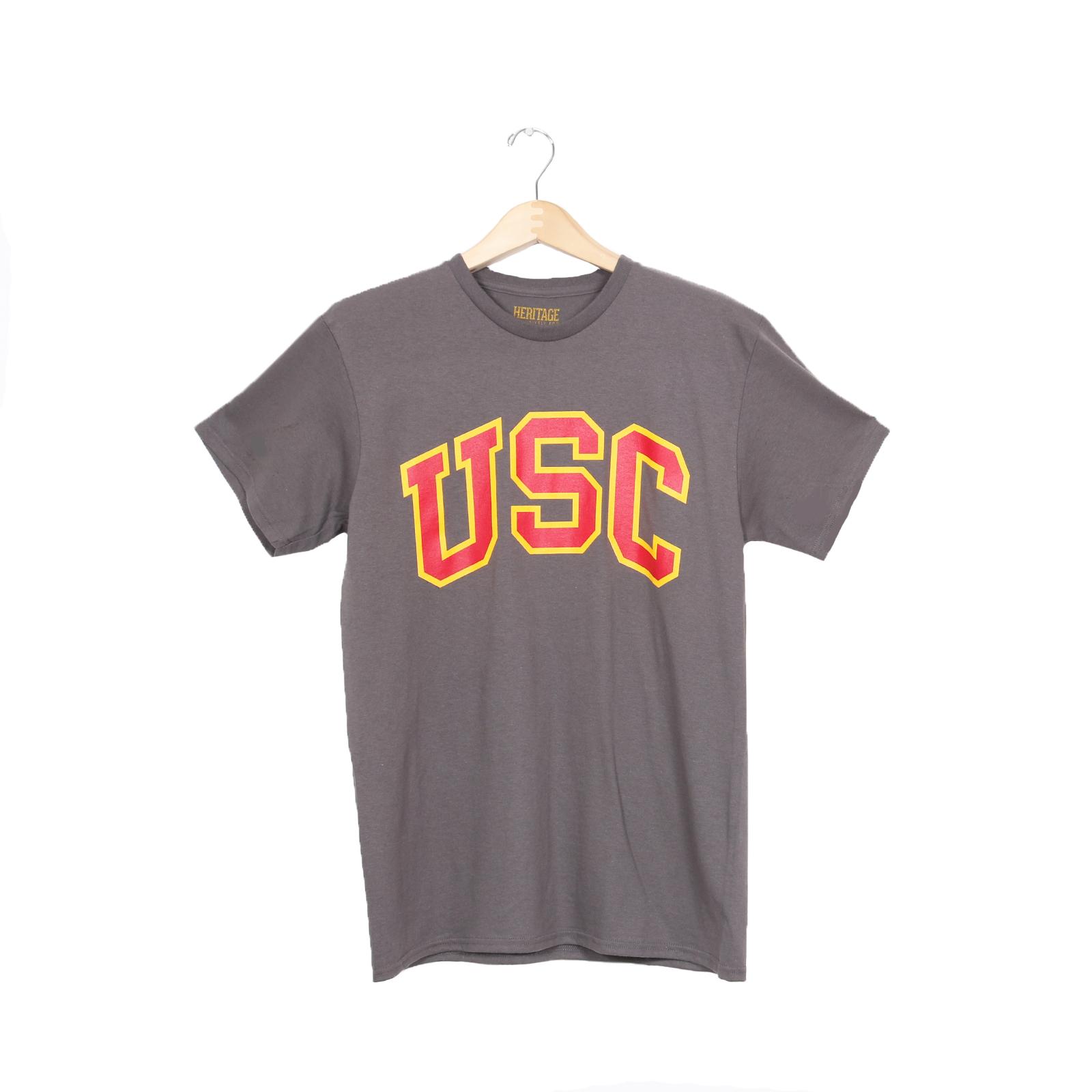 USC Arch With Stroke Mens Ath Body SS Tee Charcoal image01